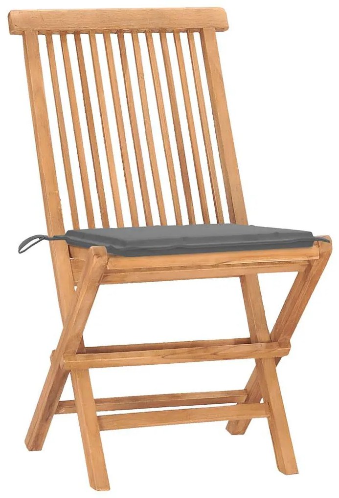 vidaXL 3 részes összecsukható tömör tíkfa étkezőgarnitúra párnákkal