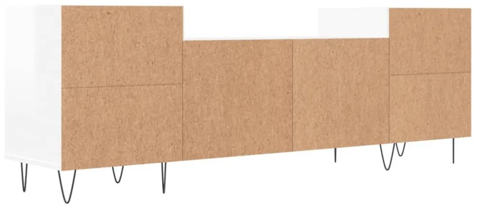 fehér magasfényű szerelt fa TV-szekrény 160x35x55 cm