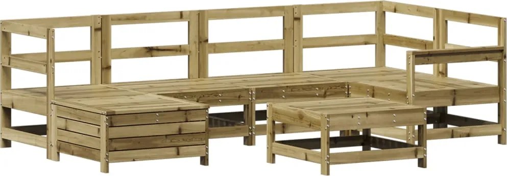 vidaXL 7 részes impregnált fenyőfa kerti kanapészett