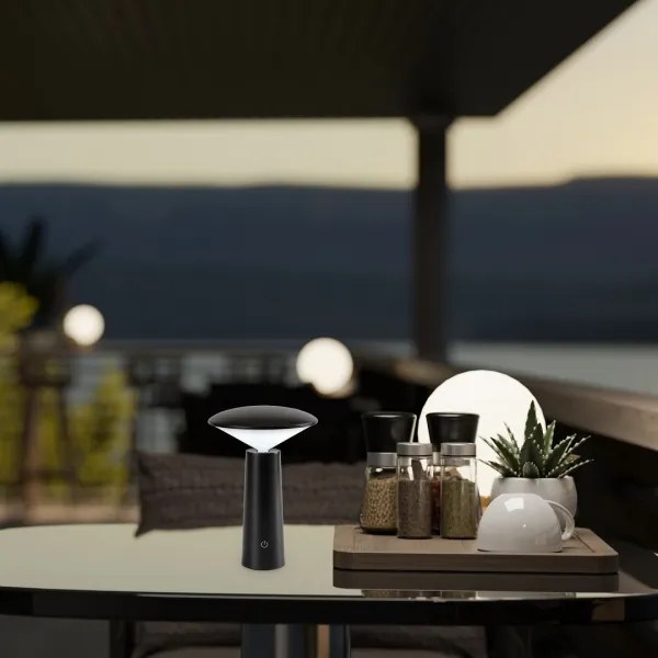 Rabalux 77147-LED Dimmelhető újratölthető érintőképernyős asztali lámpa POLPERRO LED/3W/3,7V 1200mAh fekete