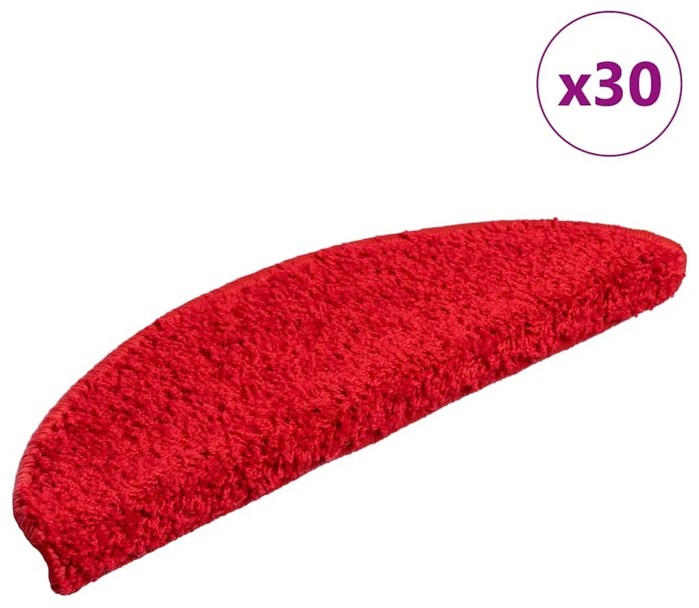 30 db piros lépcsőszőnyeg 56x17x3 cm