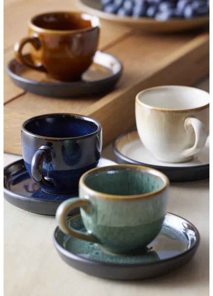 Fekete-kék kerámia eszpresszó csésze 70 ml Gastro Dark Blue/Black – Bitz