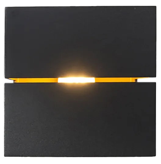 Modern fali lámpa fekete és arany 9,7 cm - Transfer Groove