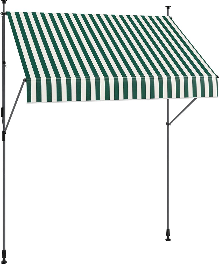 Outsunny Napernyő Napellenző 2x1,2 m Retraktálható Karral, Kültéri Nappaláló Alumínium Kerettel és 180g/㎡ Poliészter Anyaggal, Kerthez, Erkélyhez és T