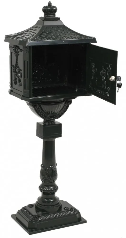 vidaXL zöld, vintage stílusú, rozsdamentes alumínium álló postaláda