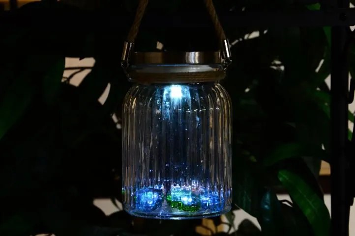 Készlet 3 db napelemes világítás - függesztékes üveges világítás