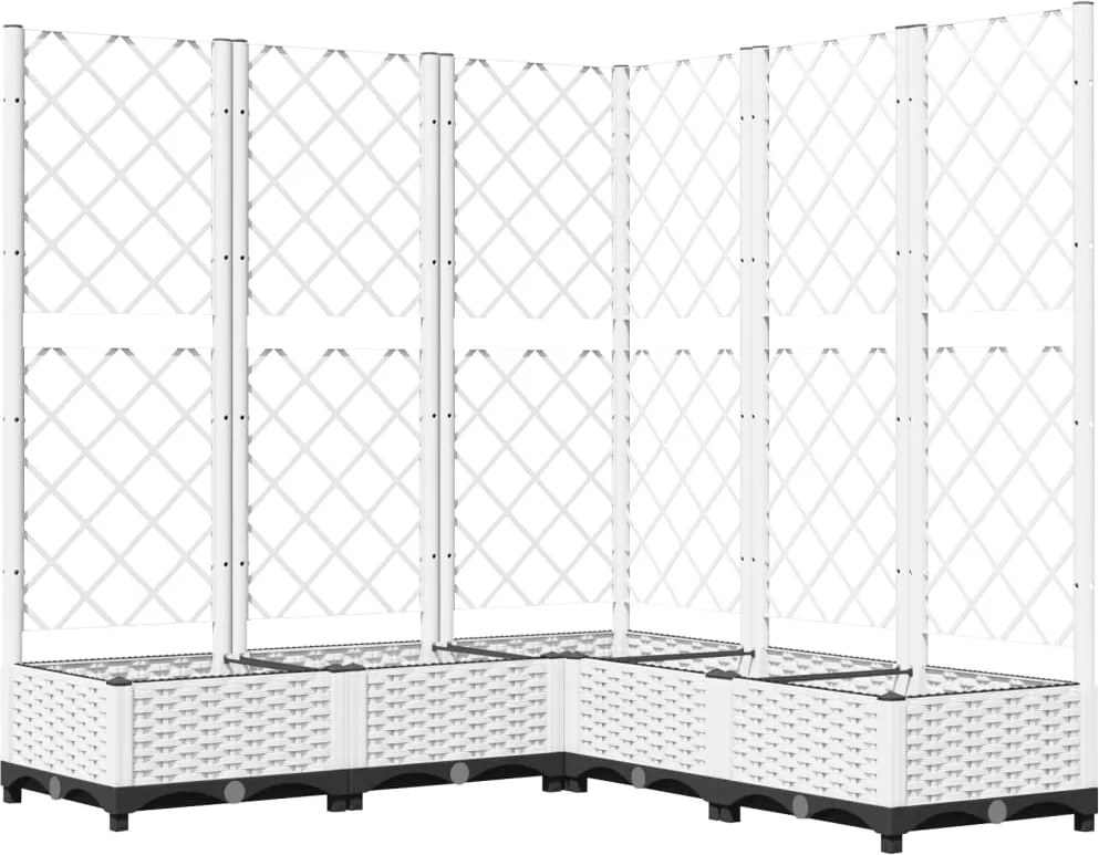 vidaXL fehér polipropilén rácsos kerti ültetőláda 120 x 120 x 121,5 cm
