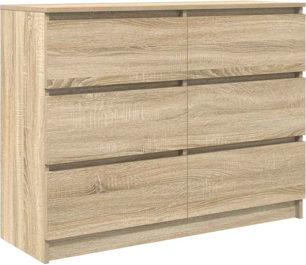 vidaXL komód Sonoma tölgy 100x35x76 cm Gépelt fa