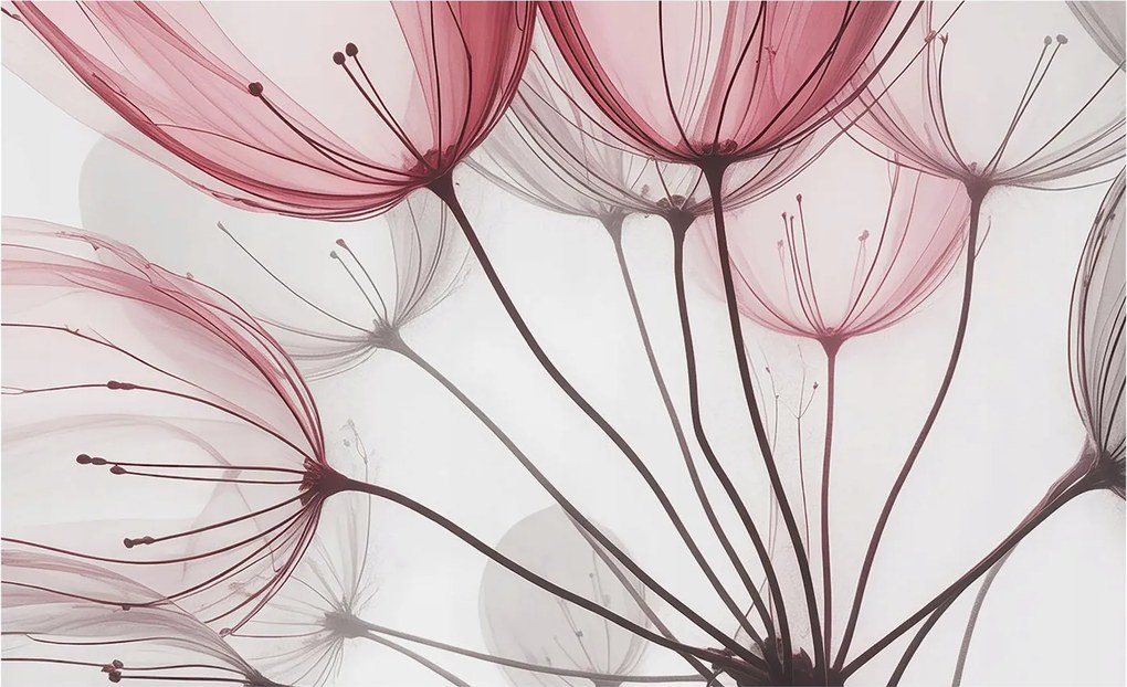 Dekoratív Fotótapéta Furnér Flizelin Virágos sziluettek 416x254 Ragasztó