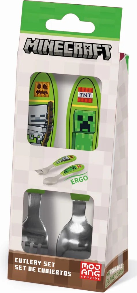 Minecraft Core fém ergo evőeszköz készlet - 2 darabos
