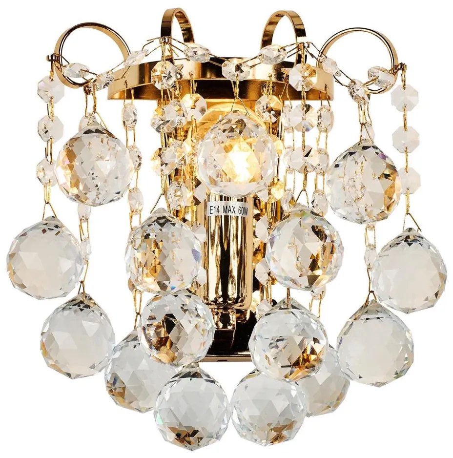 Brilagi - Fali lámpa CRYSTAL 1xE14/60W/230V arany