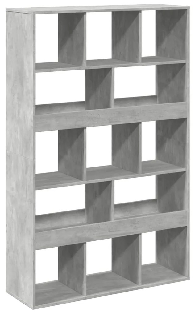 betonszürke szerelt fa könyvespolc 100 x 33 x 156,5 cm