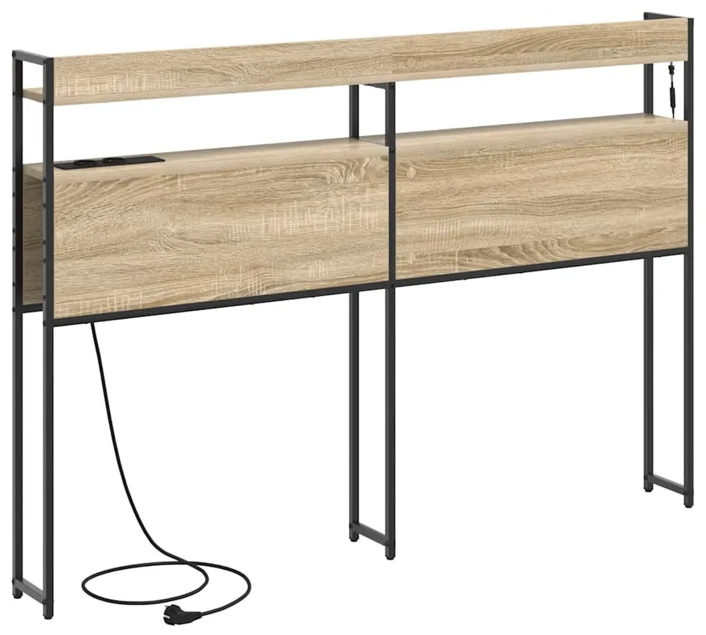 Fejtámla LED -es lámpákkal sonoma tölgy 120 cm Faanyag