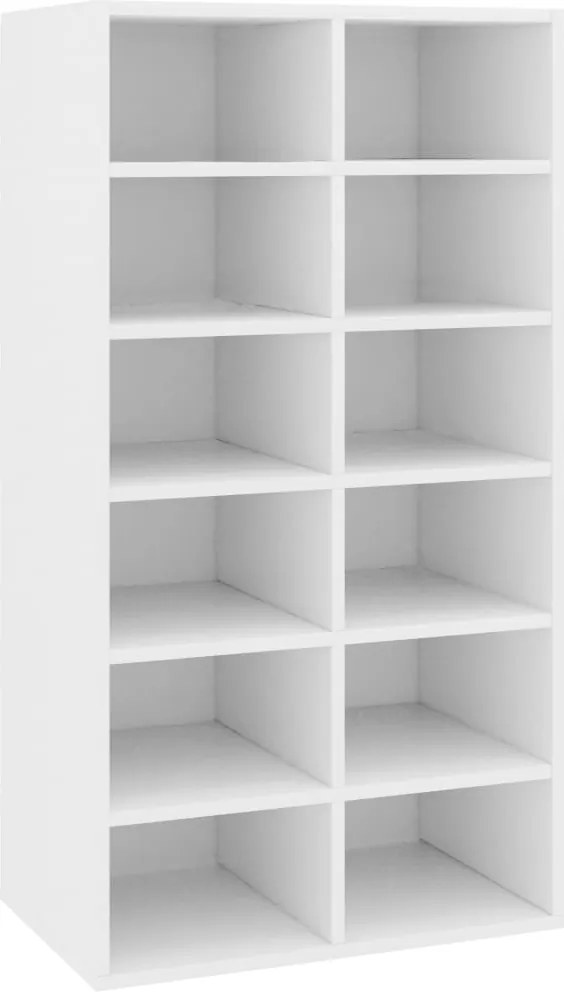 vidaXL fehér szerelt fa cipőtartó 54 x 34 x 100,5 cm