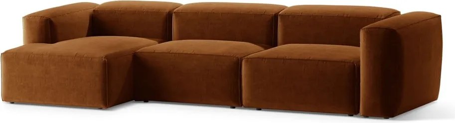 Téglavörös sarokkanapé (bal oldali-heverő résszel) Bergamo – Cosmopolitan Design