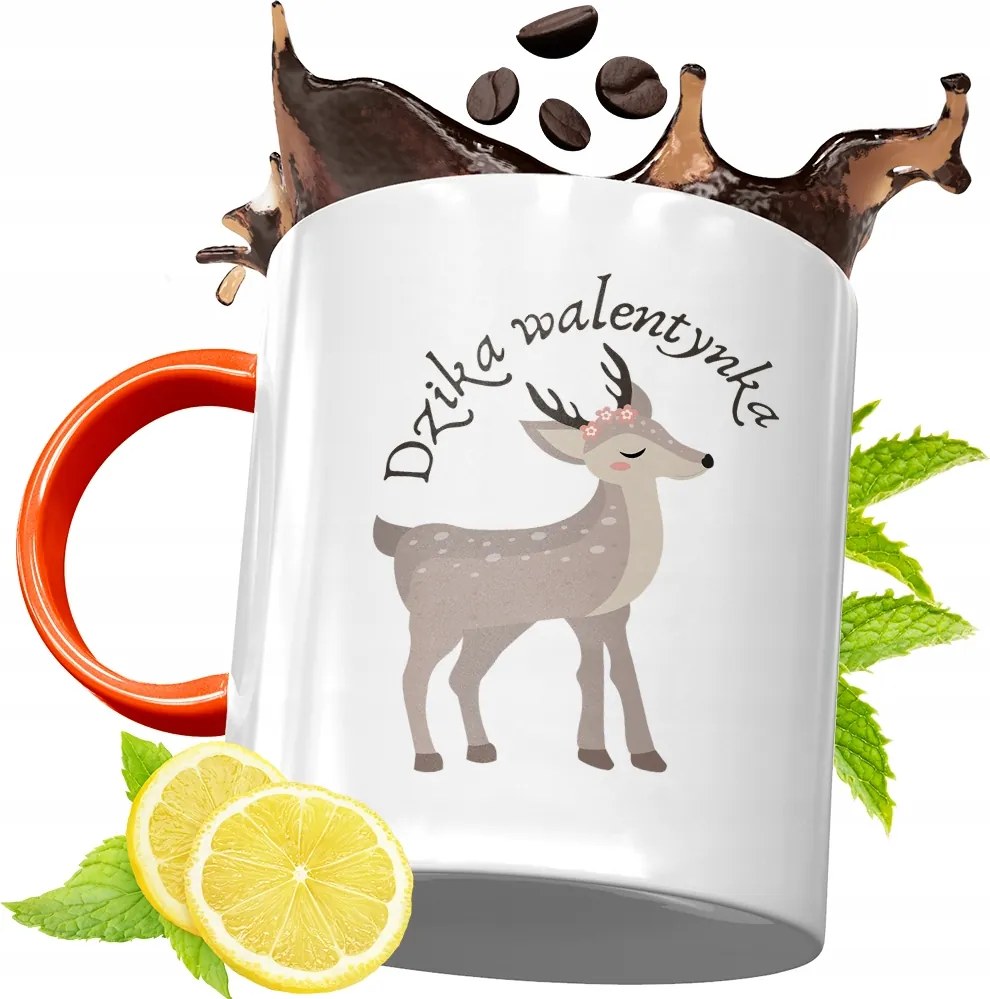 Narancssárga Bögre Valentin Napra Lányoknak, fényképes nyomattal