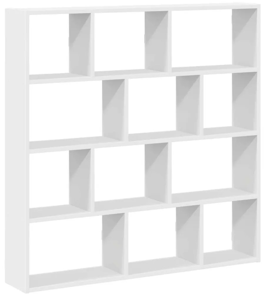 fehér szerelt fa fali kockapolc 12 rekeszes színű