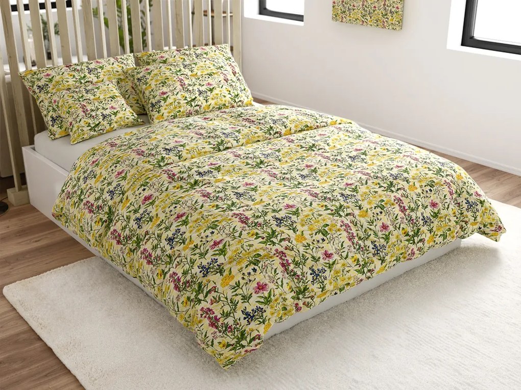 Krepp ágyneműhuzat HERBELLE színes Ágyneműhuzat mérete: 70 x 90 cm | 140 x 200 cm