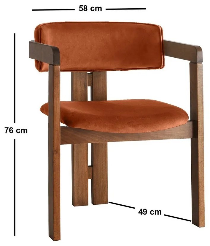 CO Tile Red and Walnut étkező szék