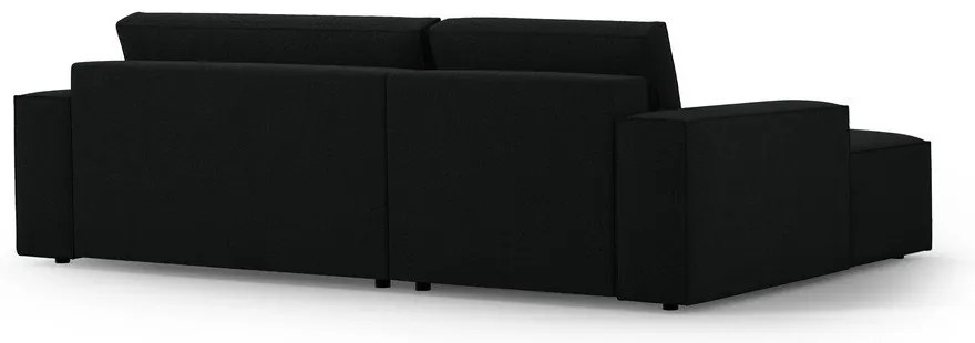 Fekete buklé kinyitható sarokkanapé (bal oldali) Jodie – Micadoni Home