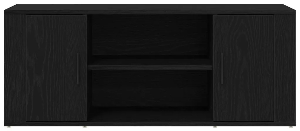 TV Szekrény Fekete Tölgy 100x35x40 cm Szerelt Fa