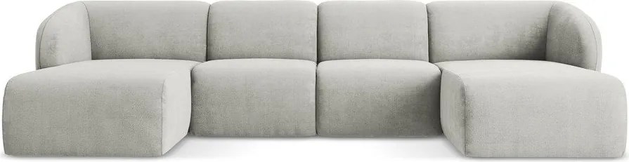 Világosszürke zsenília sarokkanapé (U alakú) Lani – Makamii