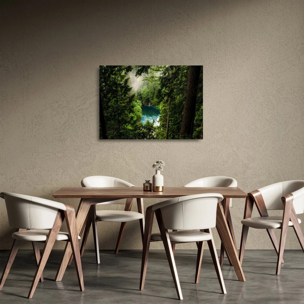 Kép - kilátás a fák között (üvegen) (70x50 cm)