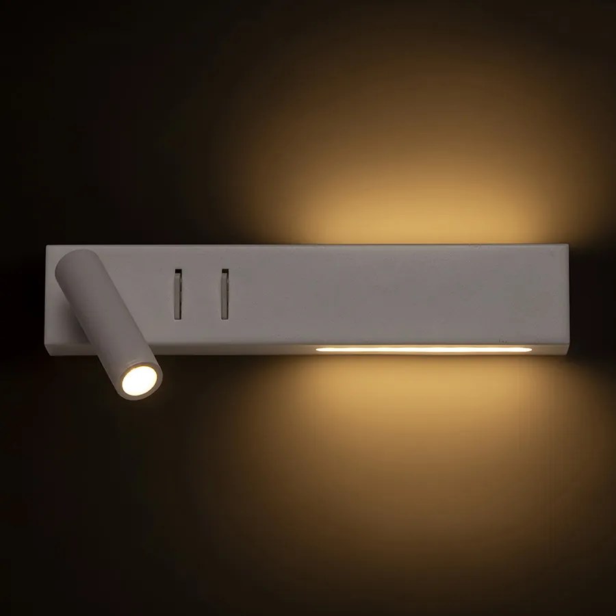 RENDL ODEON nástěnná s podsvícením bílá 230V LED 8+3W 30° 3000K