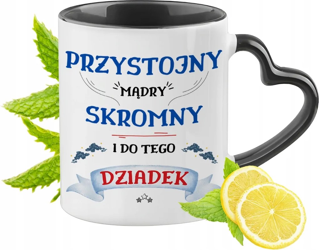 Nagypapa Bögre Fekete Szív Alakú Füllel Ajándék Nyomtatott