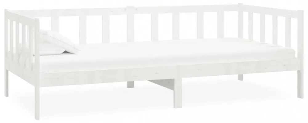 fehér tömör fenyőfa dívány matraccal 90 x 200 cm