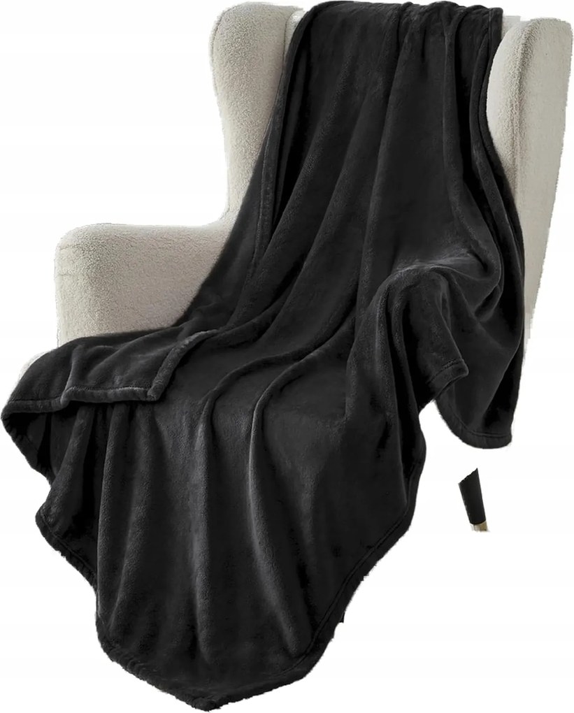 Bedsure Bolyhos Polár Takaró Fekete 150x200cm Puha Ágytakaró Kanapé