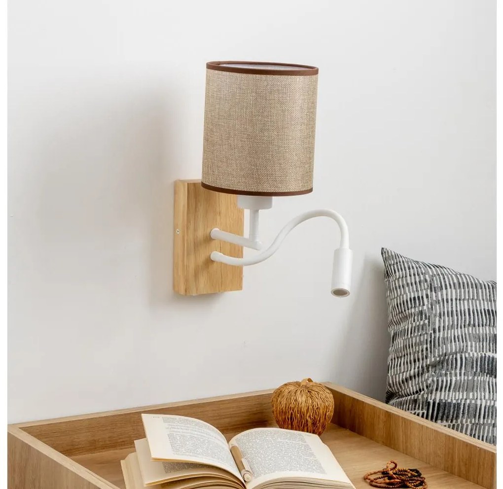 Brilagi - LED Fali lámpa NUBILA WOOD 1xE27/25W/230V + LED/3W tölgy/barna