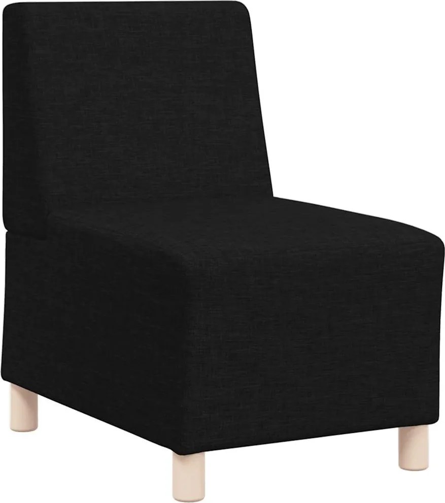 vidaXL moduláris kanapéegység karfa nélkül, fekete, szövetből készült, 55 cm
