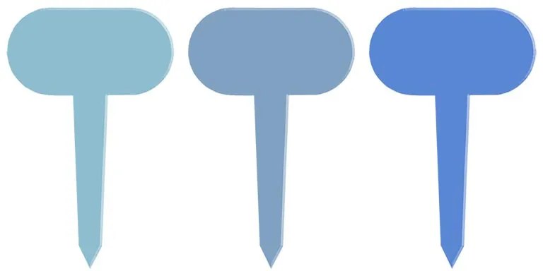 Fém kék palántajelölő szett, 6 db-os szett