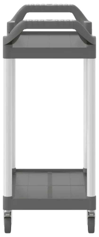 2 szintes szürke alumínium kocsi 81 x 41 x 92 cm