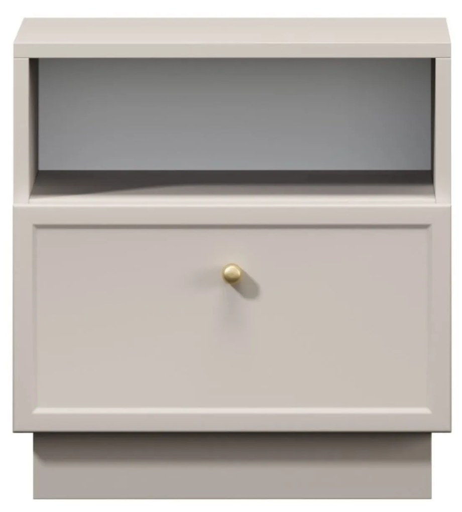 Lorini éjjeliszekrény 45 cm - kasmír / arany fogantyú