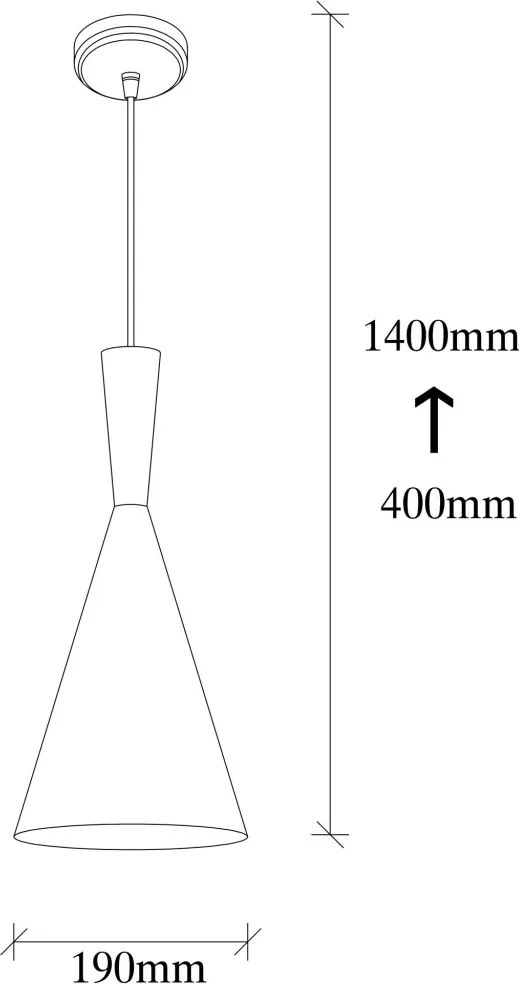 Elmas 3541 fekete-piros vas függőlámpa, Ø19 cm