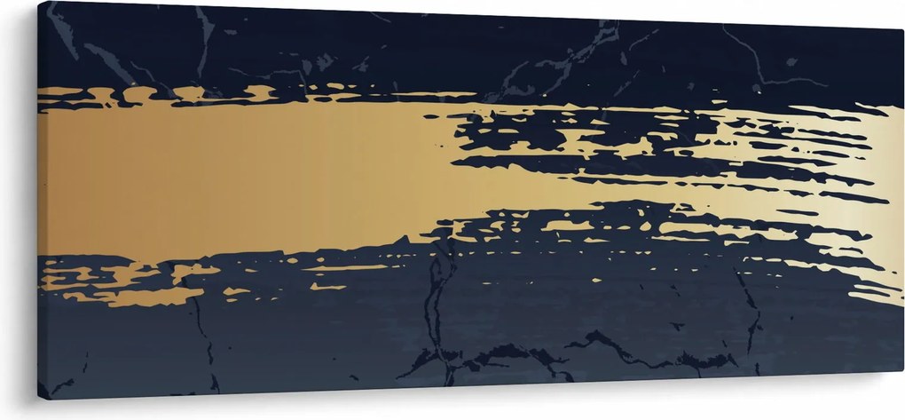 Kép - Kék és arany absztrakció N⁰2 (120x50 cm)
