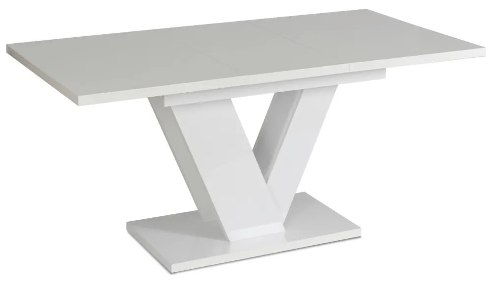 Magasfényű Fehér Bővíthető Étkezőasztal CLARK 120-160 cm