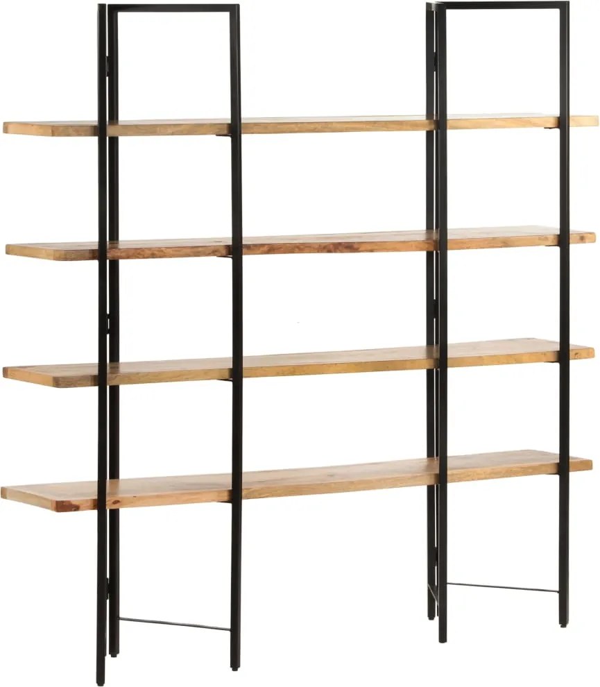 vidaXL 4 szintes tömör mangófa könyvespolc 160 x 35 x 160 cm