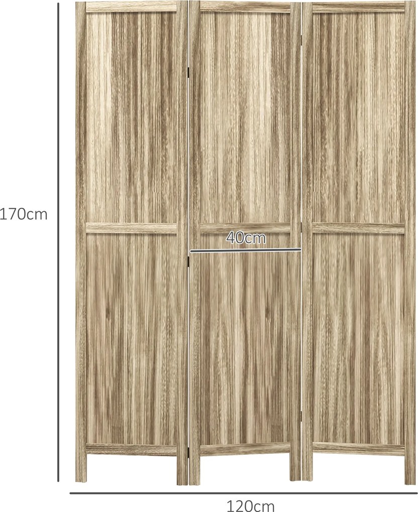 HOMCOM Paulownia Fa 3-paneles Hálósztó 120 x 170 cm Összecsukható | Aosom