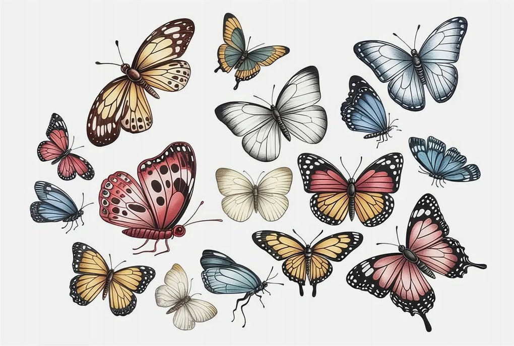 Fotótapéta Flizelin Hálószoba és Nappali tapéta Paradicsom pillangók 104x70