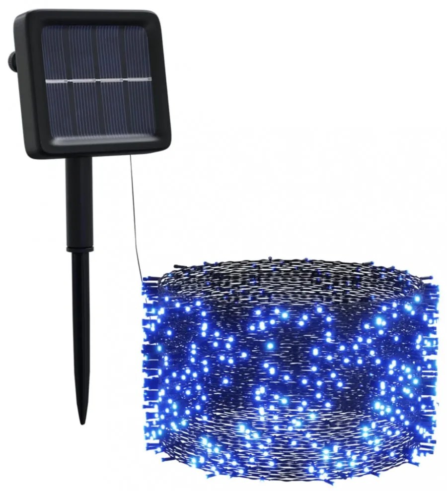 5 db 5x200 LED-es kék bel-/kültéri napelemes fényfüzér