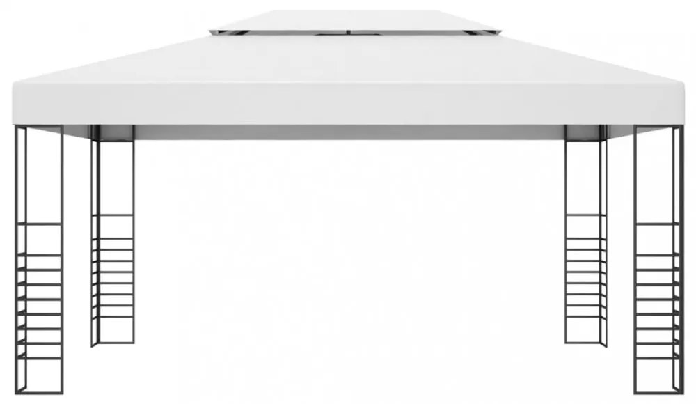 fehér pavilon LED fényfüzérrel 4 x 3 x 2,7 m