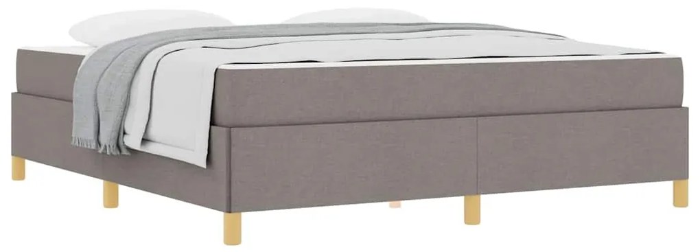 Boxrugós ágy matracmal Taupe és fehér 180 x 200 cm szövet