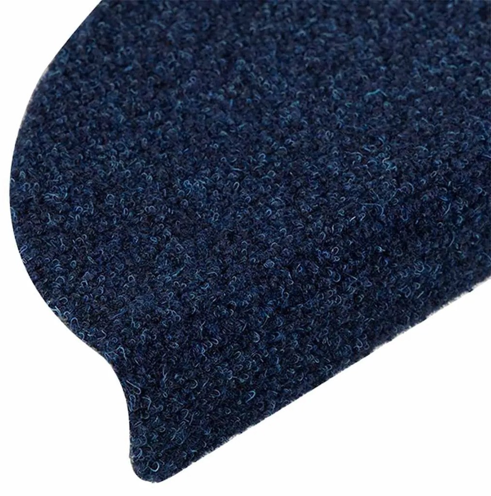 öntapadós lépcsőszőnyegek 30 db, 56 x 17 x 3 cm, sötétkék, félkör alakú