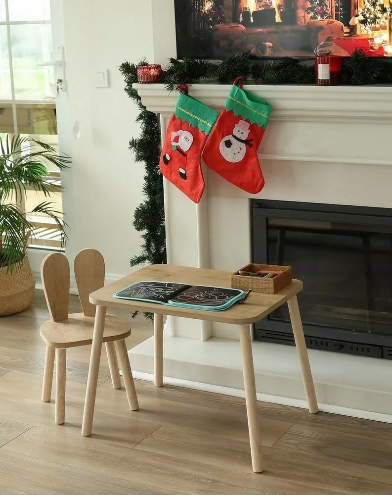Gyermekasztal és székek 2 db Bunny One Chair Set -Brown
