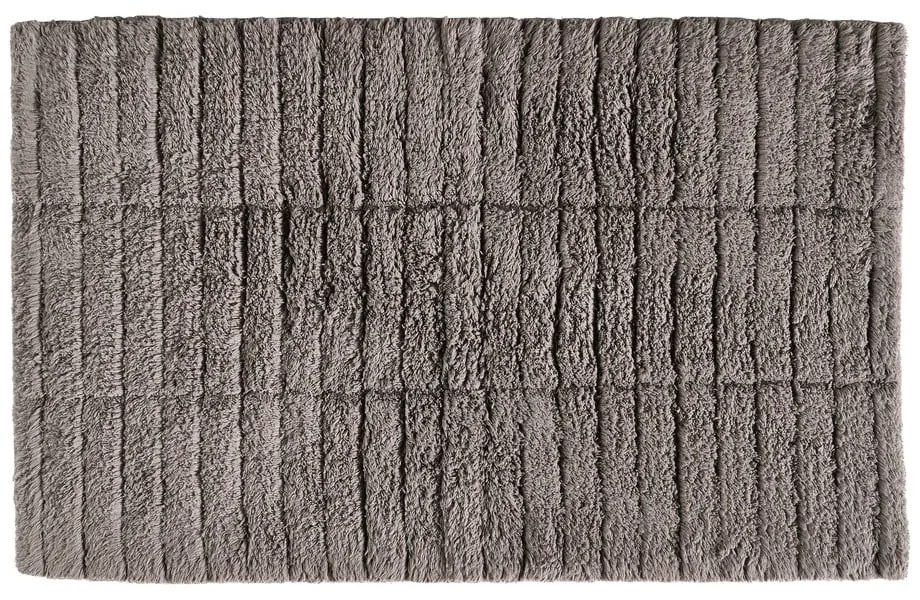 Tiles szürkésbarna pamut fürdőszobai kilépő, 80 x 50 cm - Zone