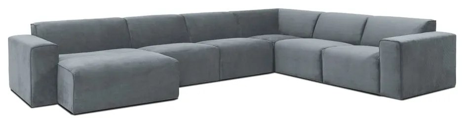 Szürke kordbársony sarokkanapé (jobb oldali) Sting – Scandic