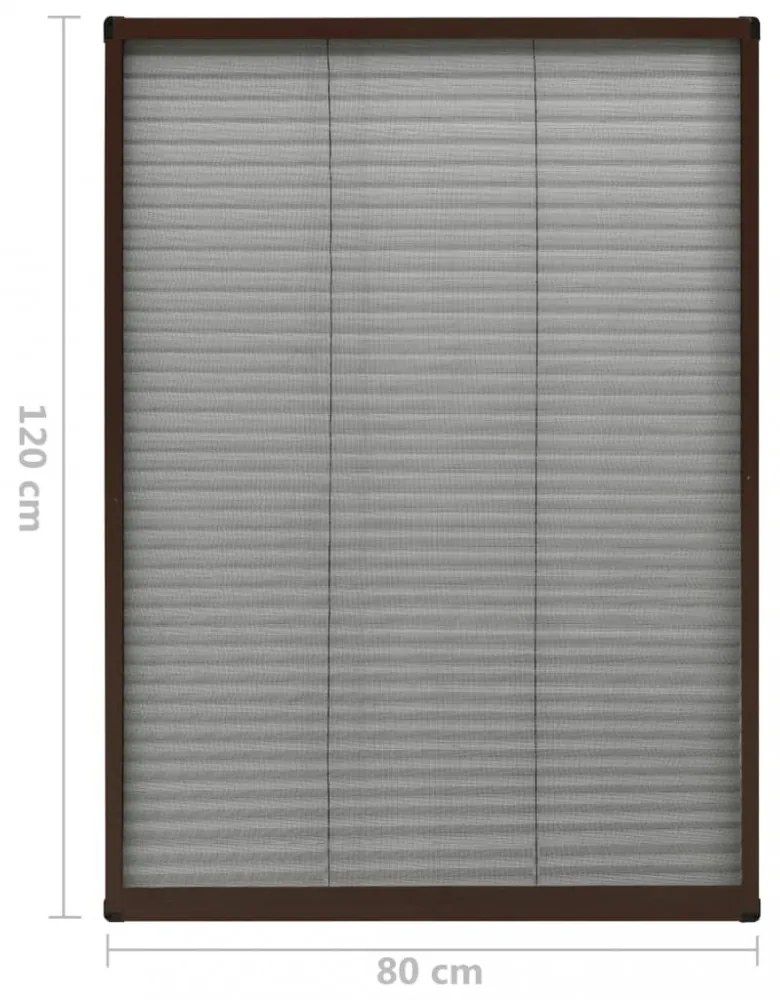 barna alumínium pliszé ablakszúnyogháló 80 x 120 cm